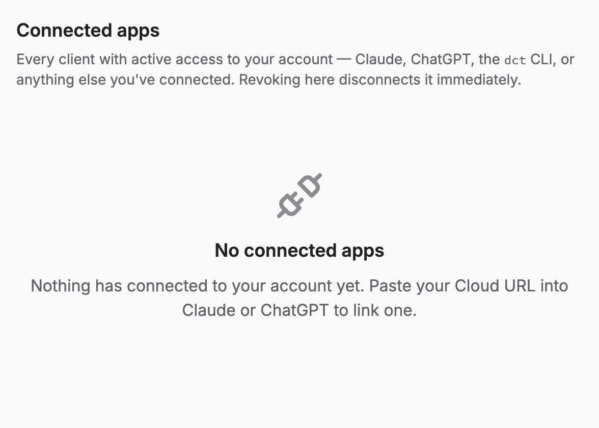 After revoking: the list is empty and the client's next call is refused