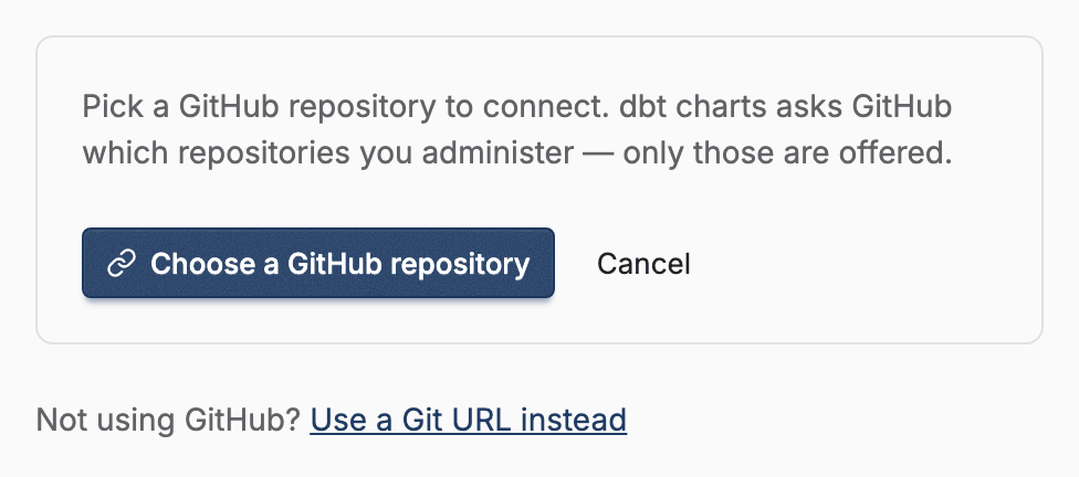 Connecting a repository: Cloud hands off to GitHub, which decides which repositories you administer